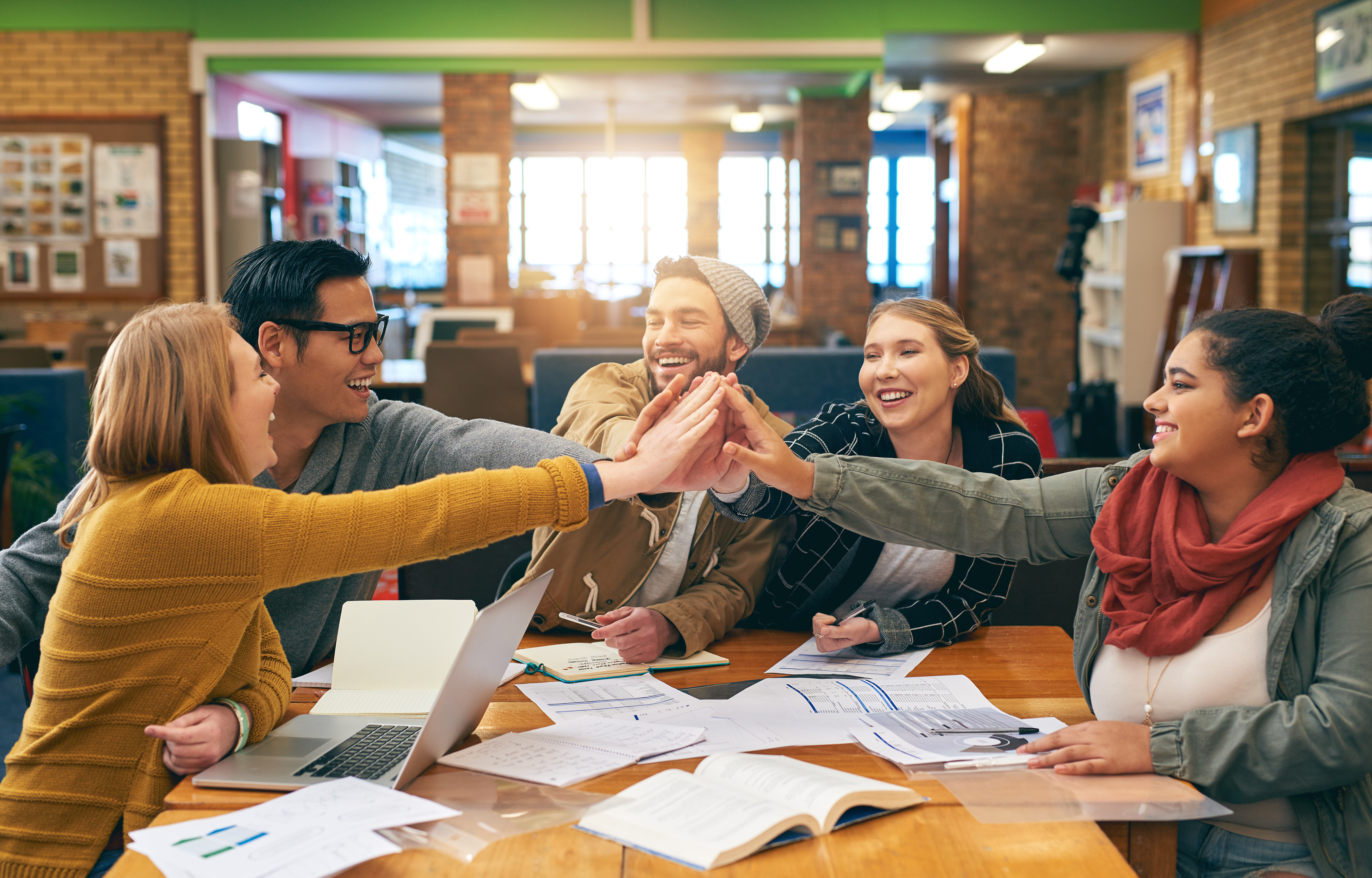 Small group in conversation